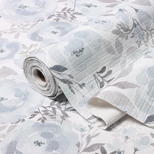 Blue Floral Shelf and Drawer Liner for Kitchen,12IN x 20FT