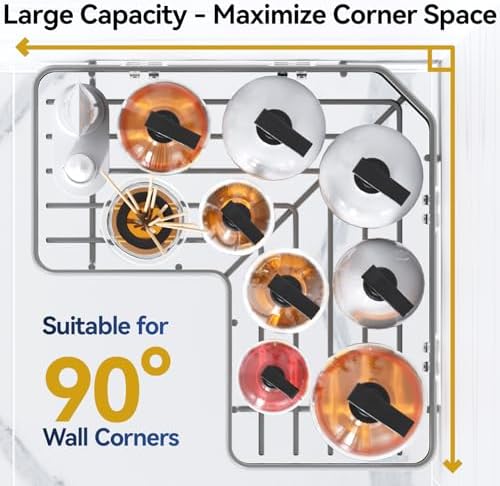 YASONIC Corner Shower Caddy Adhesive, 100% Rustproof Shower Organizer with Soap Holder, No Drill Shower Shelf for Inside Shower, Wall-Mounted Shower Storage for Homes (3 Pack, Grey)