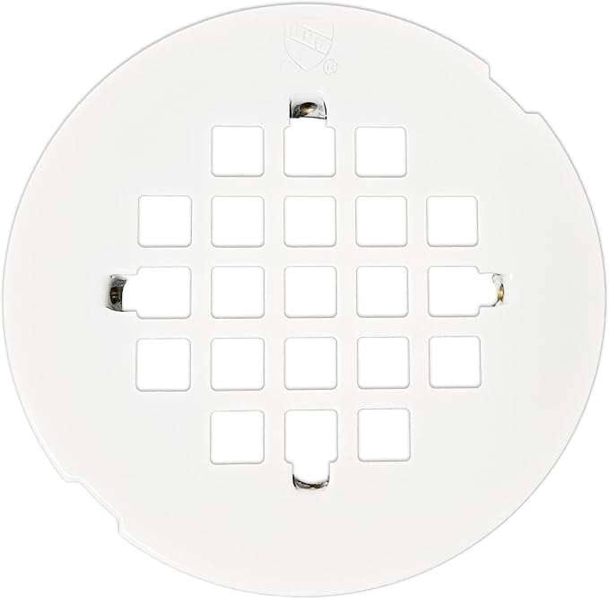 Westbrass 4-1/4" OD Casper Brass Snap-In Shower Strainer Grid, Powder Coat White, D319-50