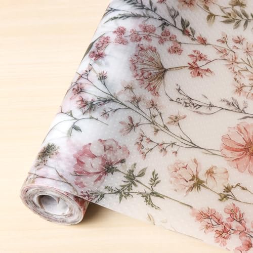 Colorful Floral Non-Adhesive Shelf Fridge Liner, Waterproof EVA