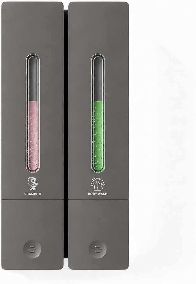 Shampoo and Conditioner Dispenser - Wall-Mounted 3-Chamber Shower Soap Dispenser, No-Drill, 1200ML Capacity, for Bathroom & Hotel