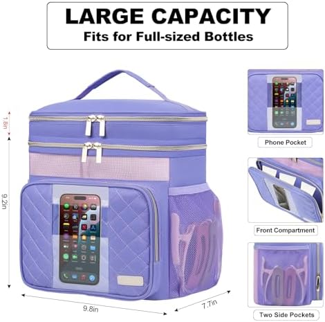 Portable Shower Caddy College Dorm Essentials, Large Toiletry Bag for Women Men, 2 Layers Quickly Dry Mesh Bathroom Tote Bag, Hanging Makeup Organizer Bag for Travel, Gym, Camping (Purple)