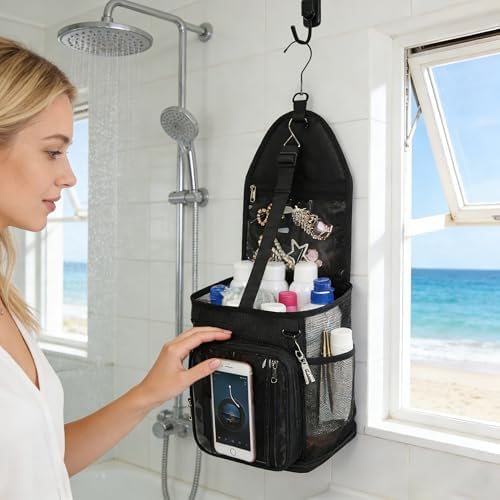 Shower Caddy Portable Mesh Shower Bag for College Dorm Room Essentials