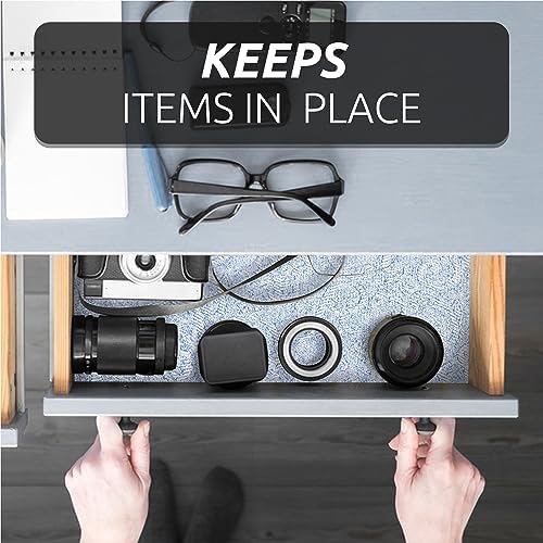 FIFTY FEET 18X288 Inch Shelf Liner with Scissor & Tape Measure for Kitchen Cabinets, PVC Drawer Liner for Dresser Non-Slip Bathroom, Non-Adhesive Cabinet Liner Washable (Pale Blue)