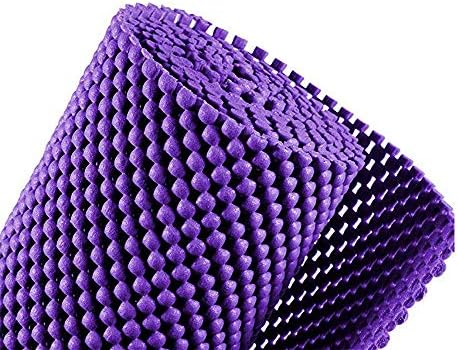 Shelf Liner Drawer Liner Non-Slip Mat Shelves Liners 12" X6.5’ Grid Pattern PVC Non-Adhesive Grip Liner Anti-Slip Mat for Kitchen Cabinets Wire Shelving Pantry Dresser Refrigerator (Purple)