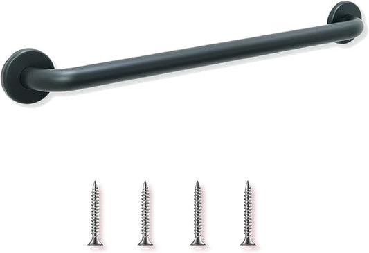 16” Shower Handle Smooth Grip | 304 Stainless Steel Grab Bars for Bathtubs and Showers | Matte Black ADA Standard Hand Rails for Seniors, Children, Injured People | Supports Upto 400lbs