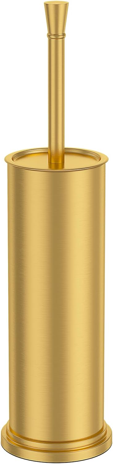 Toilet Brush and Holder Set：304 Stainless Steel Heavy Duty Toilet Bowl Brush，Removable Inner Bowl and Splash Protection，Bathroom Toilet Brush-Dense Bristles for Through Cleaning