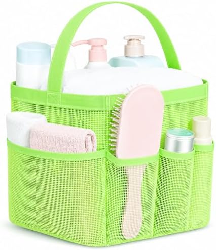 Mesh Shower Caddy Portable - 9 Pockets for College Dorm Room Essential