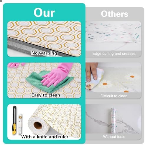 Drawer and Shelf Liner for Kitchen Cabinet Non-Adhesive 18in x 20FT