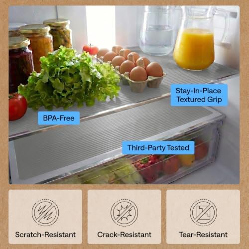 GORILLA GRIP Shelf Liner, Non-Adhesive Cabinet Liners, 17.5"x30' Gray