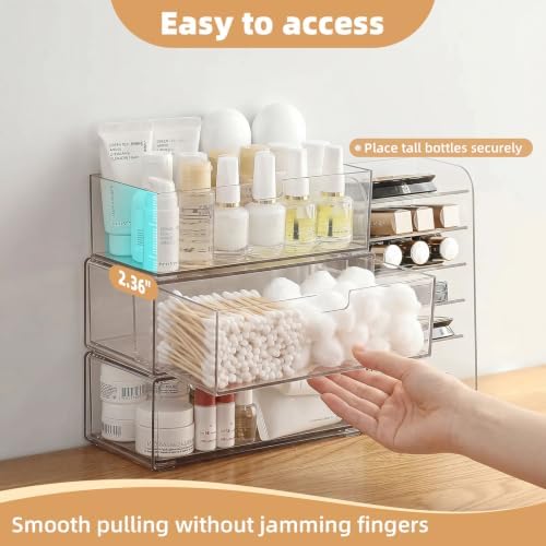 Stackable Medicine Cabinet Organizer for Bathroom, 4 Pack