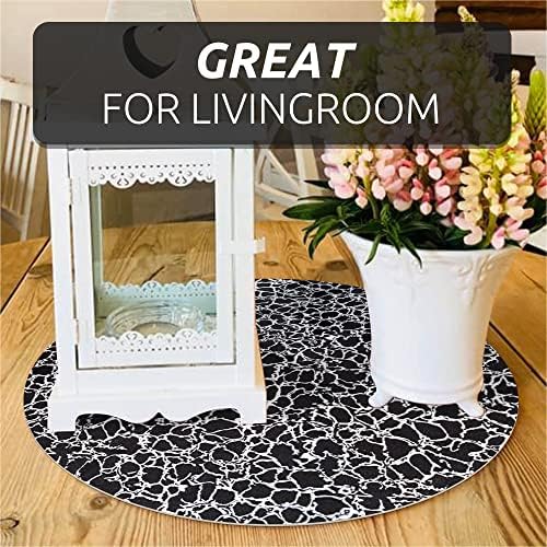 FIFTY-FEET 18X96 Inch Shelf Liner with Scissor & Tape Measure for Kitchen Cabinets, PVC Drawer Liner for Dresser Non-Slip Bathroom, Non-Adhesive Cabinet Liner Washable (Black Crack)