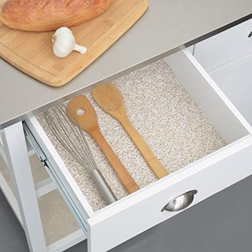 Con-Tact Brand Grip Prints Shelf Liner, Durable and Non-Adhesive Liners, Non-Slip Drawer and Cabinet Liner, 18" x 8', Beige Granite, Pack of 1 Roll