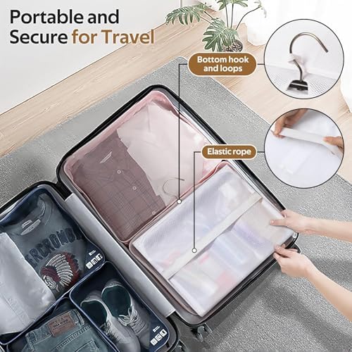 MISSLO Shower Caddy Organizer 5 Pockets Roll up Hanging Bathroom Accessories Storage for Camper, RV, Gym, Cruise, Cabin, College Dorm Shower, Small (Pack of 2)