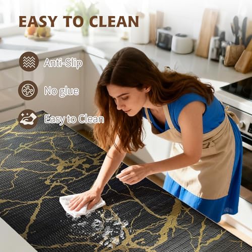 2-Layer Drawer and Shelf Liner for Kitchen Cabinet: 12in X 30Ft Non Slip