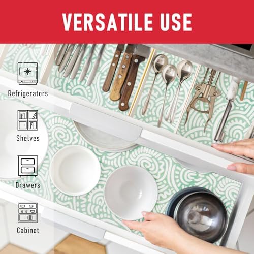Cooyes 17.7" × 24" Fridge Liners for Refrigerator, Drawer & Shelf Liners for Kitchen Cabinets Non-Adhesive, Breathable Cloth Material, Non-Slip, BPAfree, Machine Washable, Keep Produce Fresh Longer