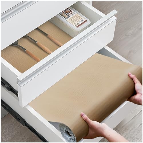 Drawer and Shelf Liner for Kitchen Cabinets, Beige, 18IN X 30FT
