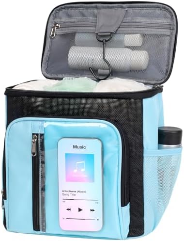 F-color Shower Caddy Portable for Dorm - Shower Bag Fits Full-Size Bottles