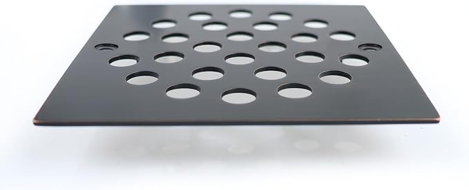 4 Inch Screw-in Square Floor Drain Cover Replacement Shower Grates with Screws,304 Stainless Steel (Oil Rubbed Bronze)