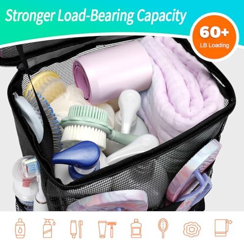 Dorm Room Essentials for Girls, Mesh Shower Caddy Hanging, Large Capacity Toiletry Bag for Women, Quick Dry Shower Bag for Camping, Cruise, Travel Essentials, Christmas Birthday Gifts for Women Girls