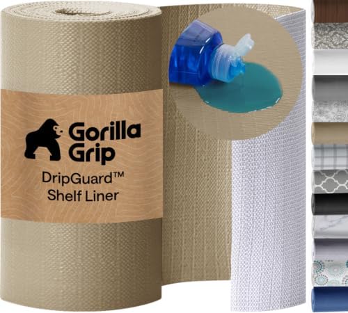 GORILLA GRIP Shelf Liner, Kitchen Drawer Protector, 12x120 Beige