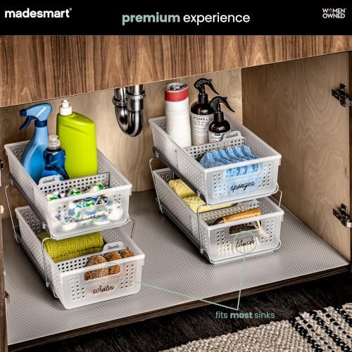 madesmart Two Tier Pull Out Organizer, Frost
