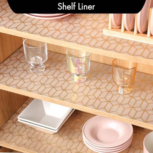 Cooyes Shelf and Drawer Liners for Kitchen, Non Adhesive Cabinet Liner