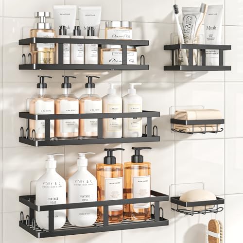 Youvip Black Shower Caddy, 6 Pack