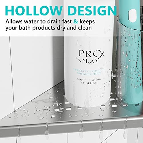 Qeke Corner Shower Shelves, 10” Recessed Tile Shower Shelf Brushed, 2 Pack