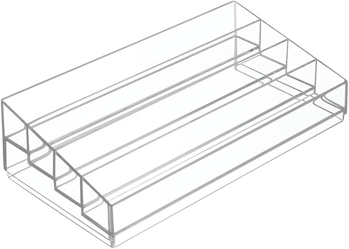 iDesign Tiered Cosmetics & Nail Polish Organizer, The Clarity Collection – 12.75 IN X 6.5IN X 3.75 IN, Clear | 13" x 6.5" x 3.46"