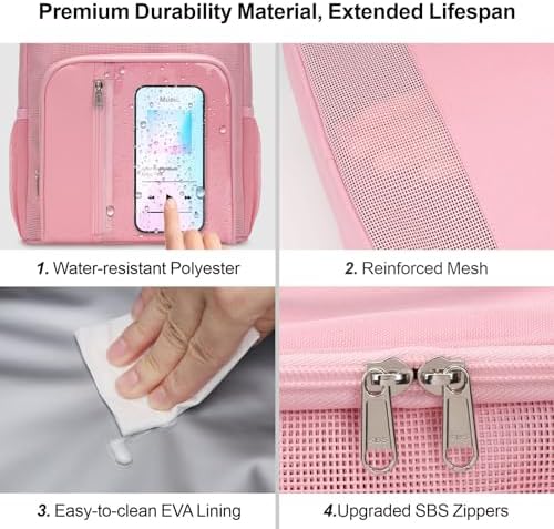 F-color Shower Caddy Portable for Dorm - Shower Bag Fits Full-Size Bottles