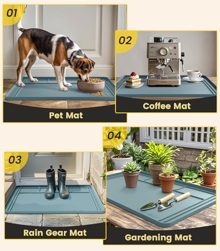 Under Sink Mats for Kitchen Waterproof 34"x22",Teal