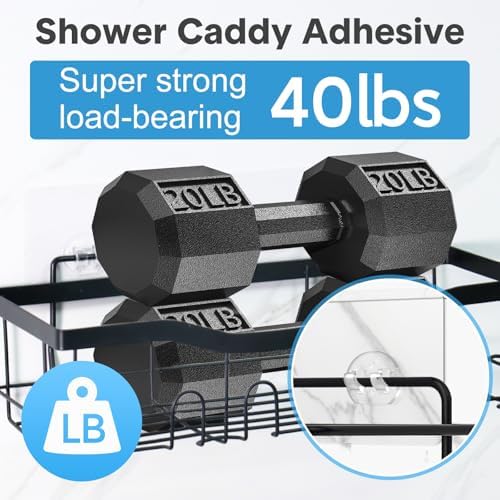 6 Pack Shower Caddy Adhesive Replacement, Bathroom Adhesive Hooks