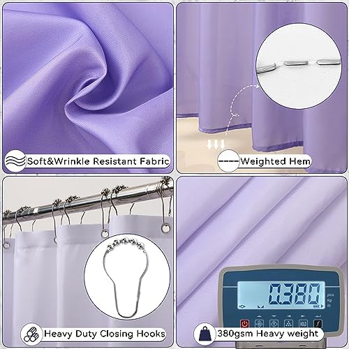 XLHOMO Purple Bathroom Set, Bathroom Sets with Shower Curtain and Rugs
