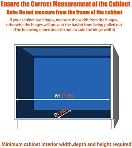 ROOMTEC Pull Out Cabinet Organizer, Cabinet Pull Out Shelves 20" W x 21" D, Heavy Duty Cabinet Drawers Slide Out Kitchen Cabinet Organizers Storage Shelf