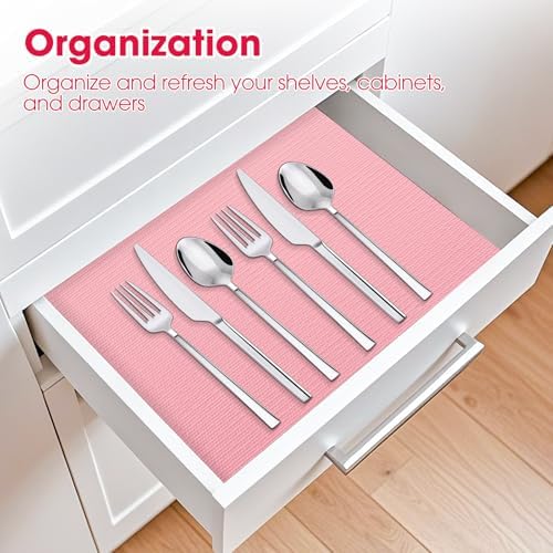 Drawer and Shelf Liner for Kitchen Cabinets, Pink, 12IN X 30FT
