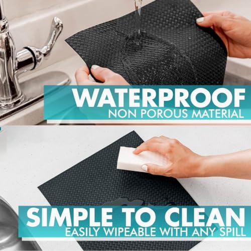 Shelf Liner, Drawer Liner & Kitchen Cabinet Liner – Thick Waterproof Rubber Refrigerator Liners, Fridge Mat, Wire Shelf Cover for Dresser, Pantry, Bathroom, Closet & Toolbox
