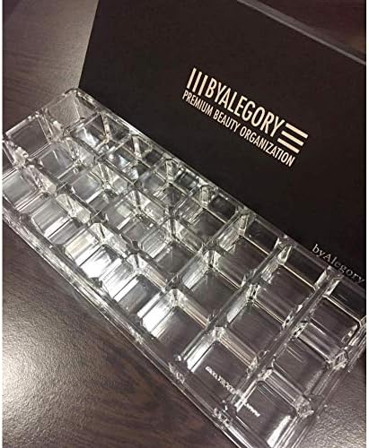 byAlegory Premium Beauty Organization Acrylic Lipstick Organizer & Beauty Container 24 Space Storage (Clear)