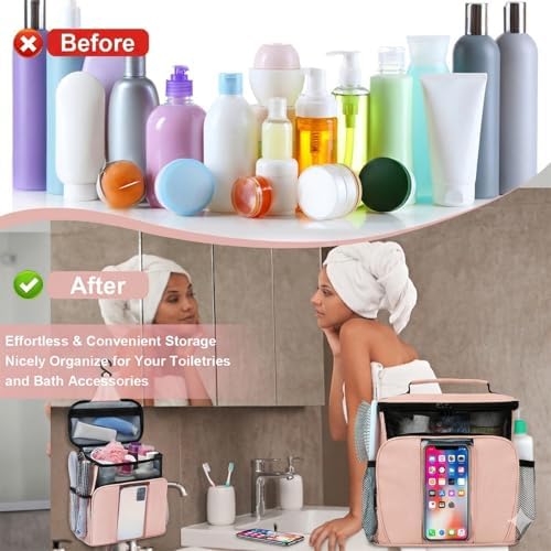 BAIMAY College Dorm room Essentials for Girls, Quick Dry Mesh Shower Caddy-Beige