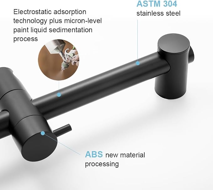 OFFO Shower Slide Bar 33 in Segmental Slide Bar Adjustable Installation Distance 20-32 in with 360° Adjustable Handheld Shower Head Holder for Bathroom, Screw Wall Mounted, Matte Black