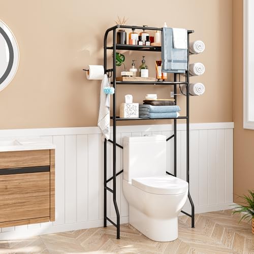 Over The Toilet Storage Shelf 3 Tier Bathroom Organizer Black