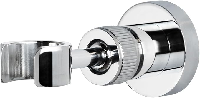 PHASAT Handheld Shower Head Holder Adjustable Solid Brass Handheld Shower Head Bracket Holder Wall Mount,Shower Wand Holder Chrome,A13023C