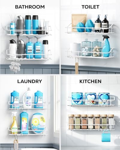 Nieifi Shower Caddy Adhesive, Shower Shelves, Shampoo Holder for Bathroom