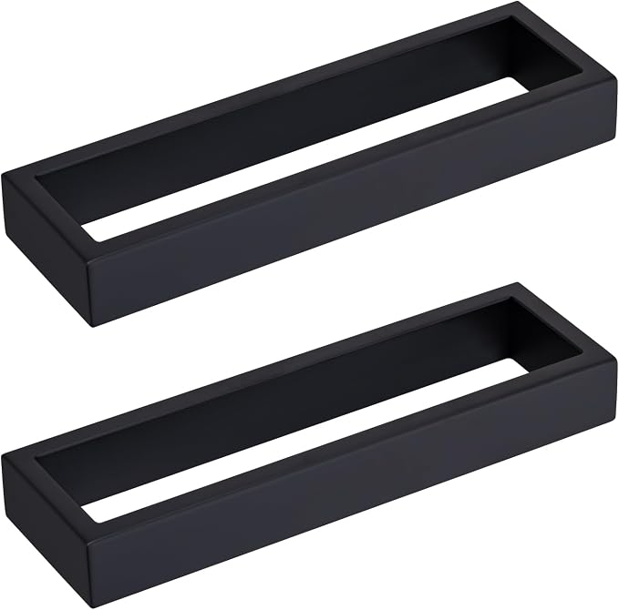 Towel Bar, 9 Inch Hand Towel Holder Wall Mount, Towel Racks for Bathroom Accessories, Stainless Steel Towel Ring Hardware (Matte Black, 2 Pack)