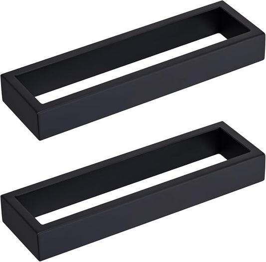 Towel Bar, 9 Inch Hand Towel Holder Wall Mount, Towel Racks for Bathroom Accessories, Stainless Steel Towel Ring Hardware (Matte Black, 2 Pack)