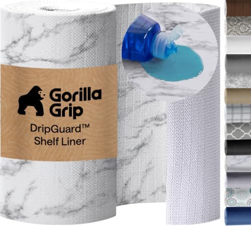 GORILLA GRIP Shelf Liner, Kitchen Drawer Protector, 12x120 Marble