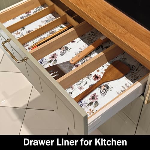 Floral Shelf Liners 24IN x 10FT Non Adhesive and Strong Non-Slip