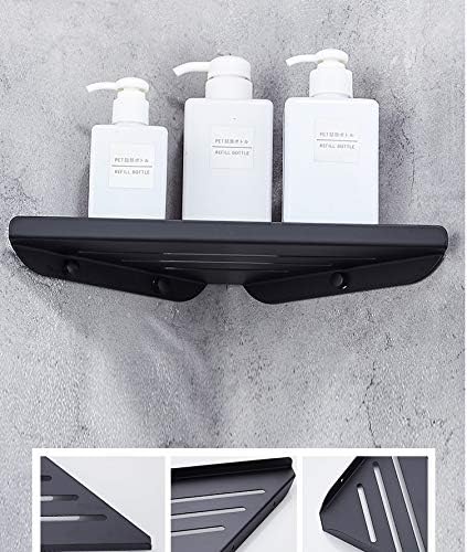 Lavatory Bathroom Corner 304 Stainless Steel Shelf Wall Mount Triangular Shower Corner Shelf,Black