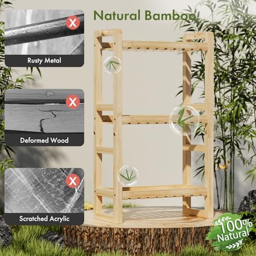 AmazerBath Bamboo Over The Toilet Storage Shelf - 3-Tier Bathroom Organizers and Storage Shelves, 2 in 1 Dual Stable Above Over Toilet Bamboo Shelf Home Storages Rack for Small Bathroom, Space Saver