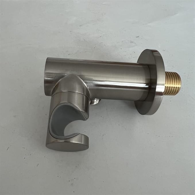 Hand Held Shower Head Holder with Hose Connector Shower Wand Holder Wall Mount Adjustable Handheld Shower Handle Sprayer Holder Shower Hose Adapter Shower Elbow with Spray Head Bracket Brushed Nickel